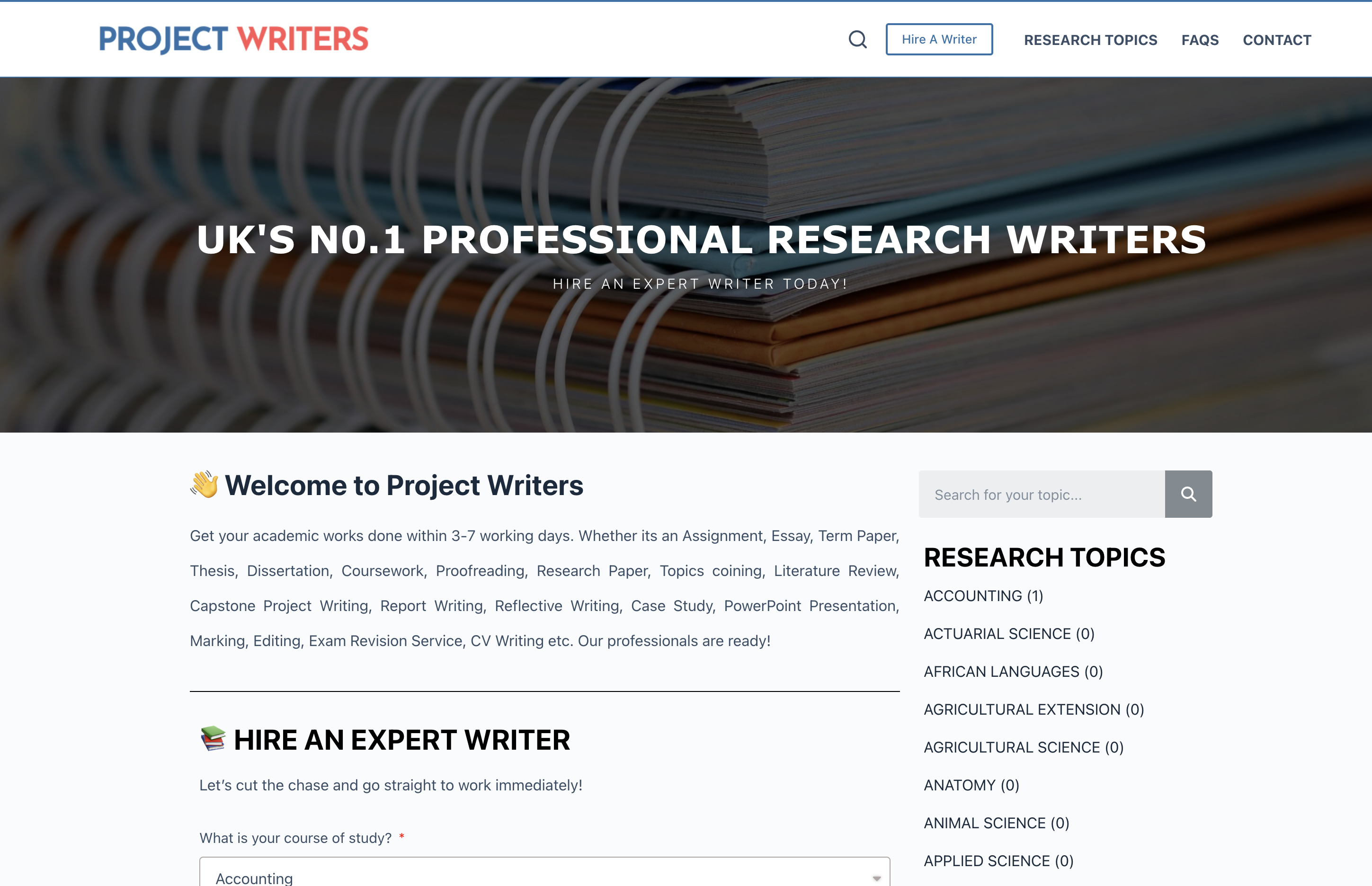 Project Writers in UK
