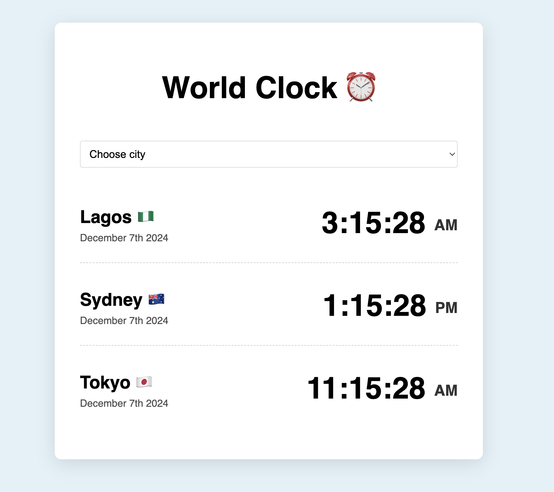 world clock